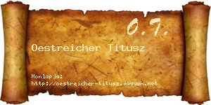 Oestreicher Titusz névjegykártya
